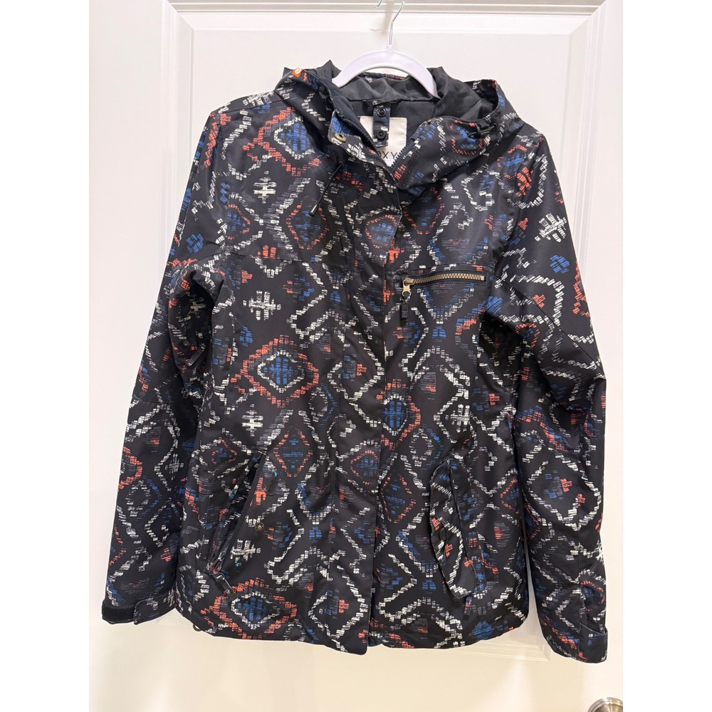 Roxy Dry Flightโ 10K Snow Jacket Womens Medium Black Geometric Tribal Ski Coat